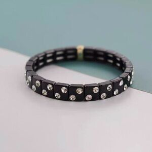 Roxanne Assoulin -  Black Brite Bit X Bit  Stretch Bracelet